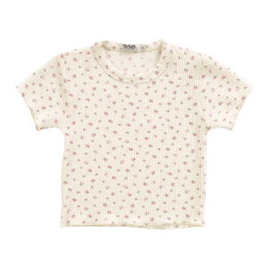 T2LOVE- S/S CROP BABY TEE  MINI FLORALS