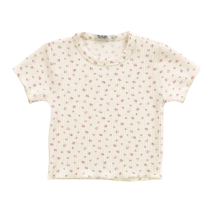T2LOVE- S/S CROP BABY TEE  MINI FLORALS