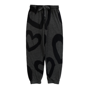 T2LOVE- ATHLETIC ELSTIC WAIST/CUFF PANT (navy hearts)