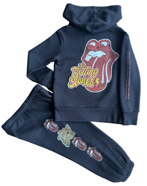 rowdy sprout- ROLLING STONES TONGUE HOODIE BLACK