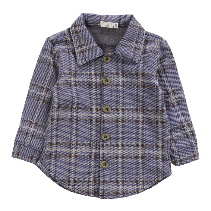 COZII- Long Sleeve Button Down Shirt (Blue)