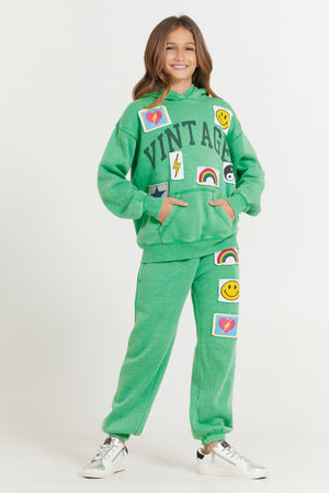 Vintage Havana- Green Vintage Patch Hoodie & Jogger Set