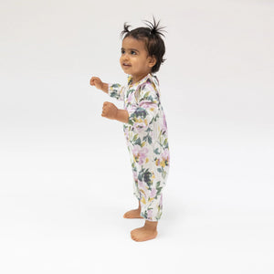 Angel Dear- Ruffle Sleeve Romper - Watercolor Rose