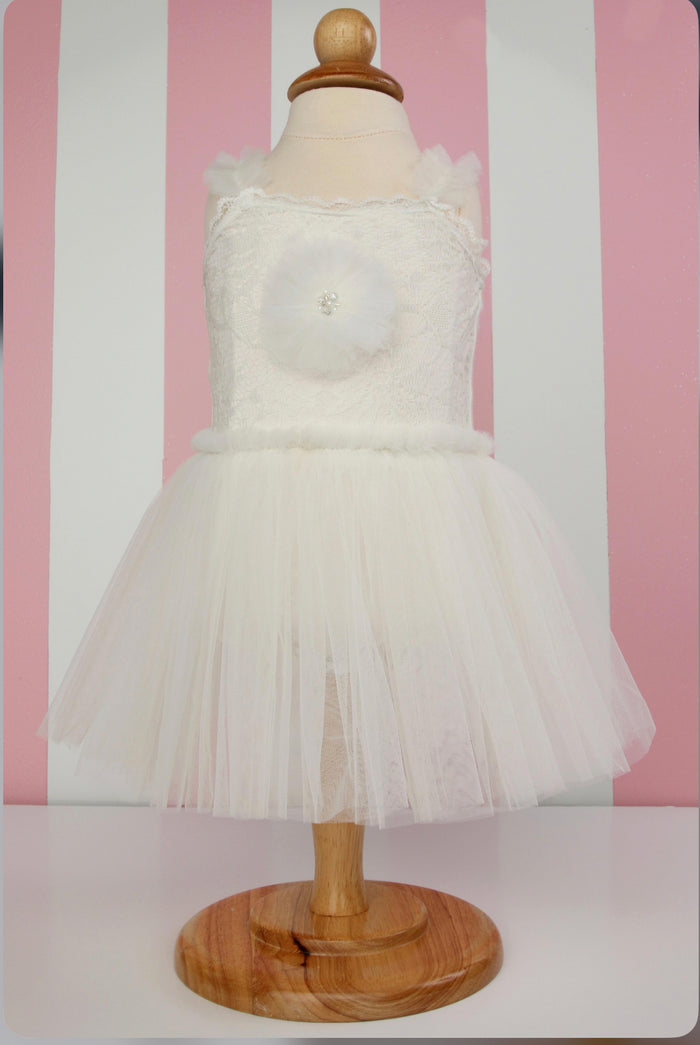 Ooh! La, La! Couture- Amelie Baby Dress (White Lace)