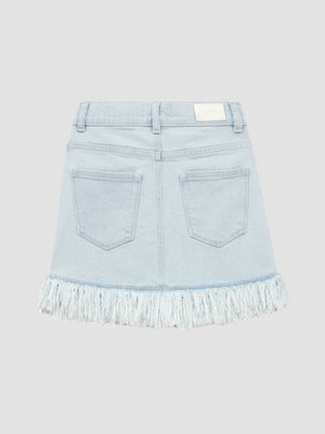 DL1961- Jenny Mini Jean Skirt (denim fur)