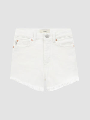 DL1961- Lucy Shorts High Rise Cut Off (white frayed)