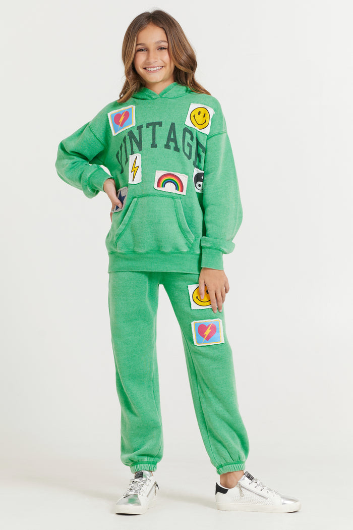 Vintage Havana- Green Vintage Patch Hoodie & Jogger Set