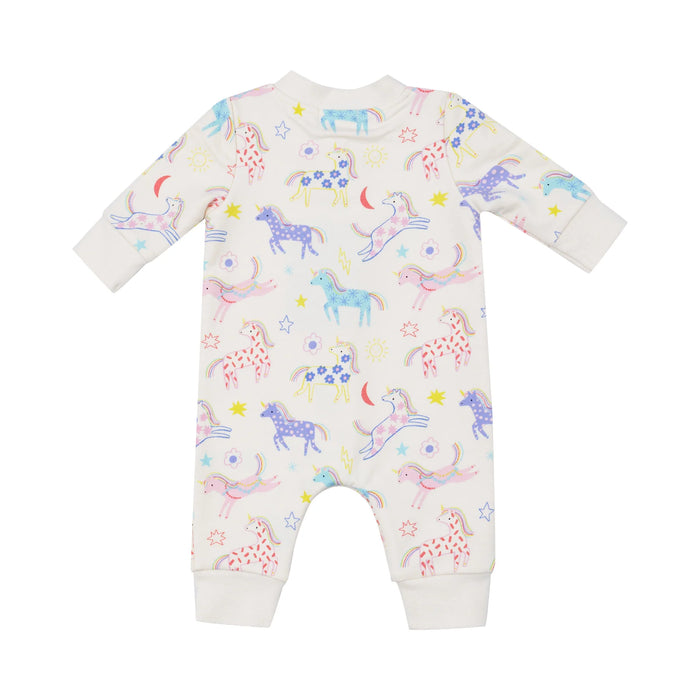 Angel Dear- Baseball Collar Romper - Fun Unicorns