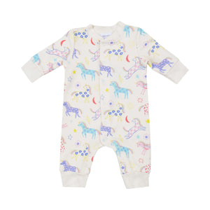 Angel Dear- Baseball Collar Romper - Fun Unicorns