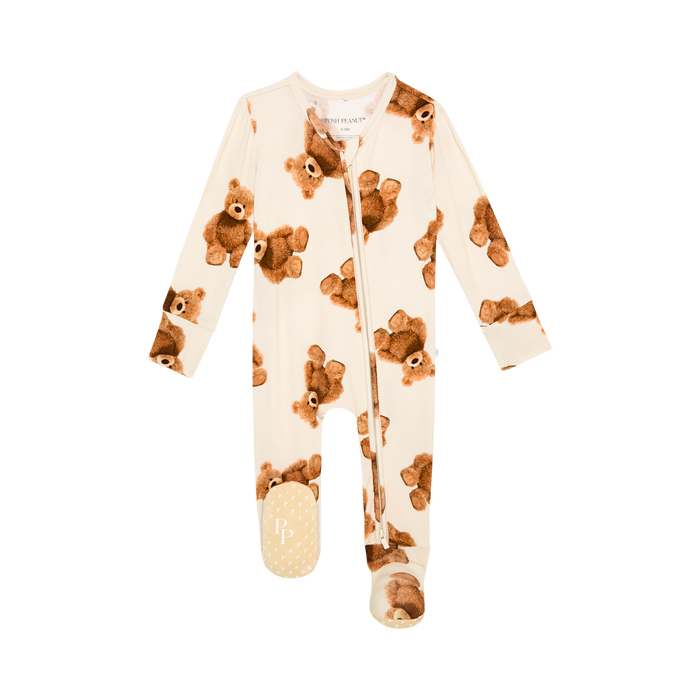 POSH PEANUT- Teddy Freddy Footie Zippered One Piece