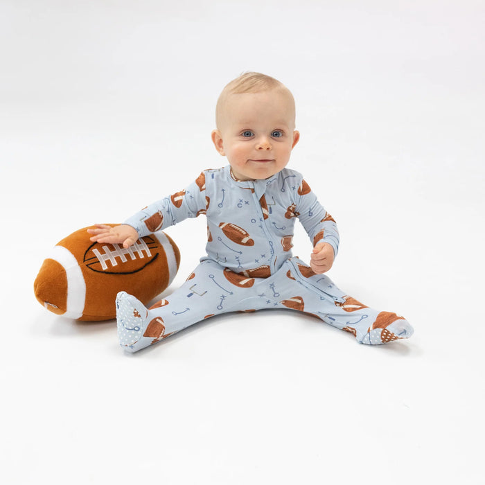 Angel Dear- 2 Way Zipper Footie - Footballs Blue