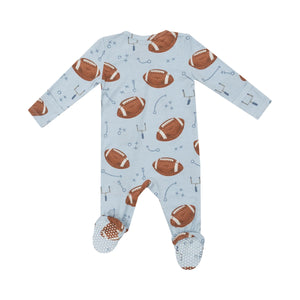 Angel Dear- 2 Way Zipper Footie - Footballs Blue