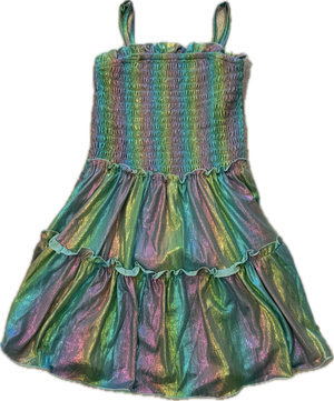 FLOWERS BY ZOE-  Metalic Multi Rainbow Dress