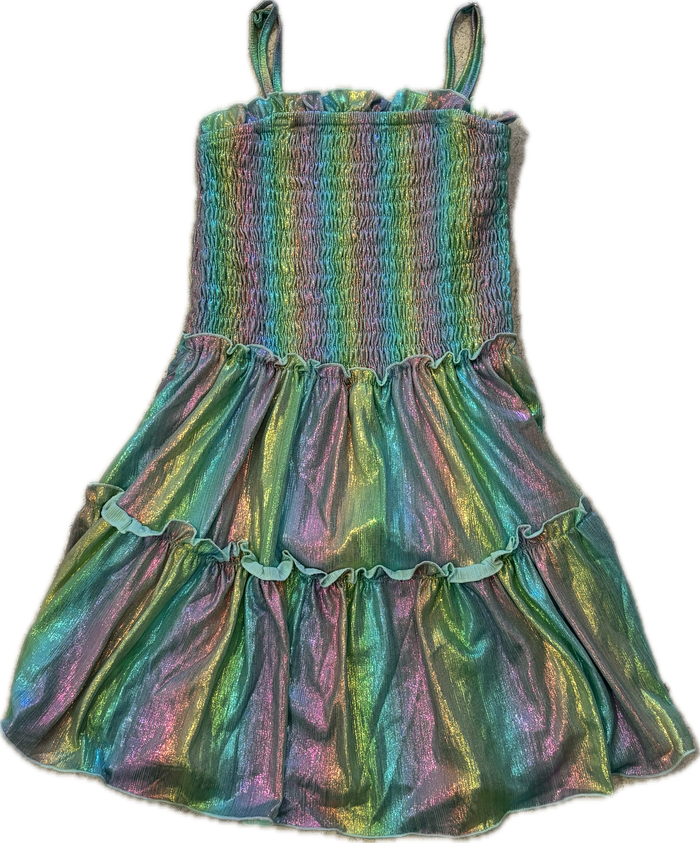 FLOWERS BY ZOE-  Metalic Multi Rainbow Dress