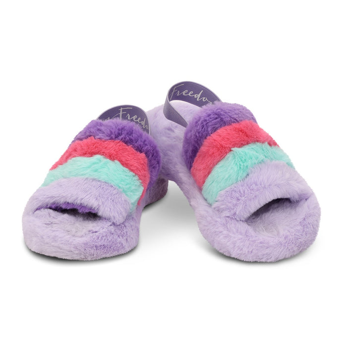 iscream- Purple Pink & Blue Furry Slippers