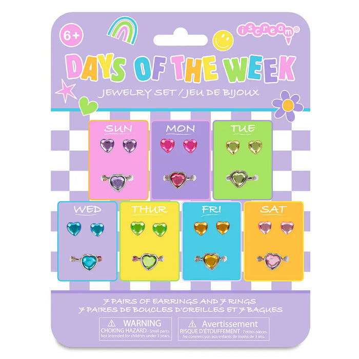 iscream- Days of the Week Stick-on Earrings and Rings