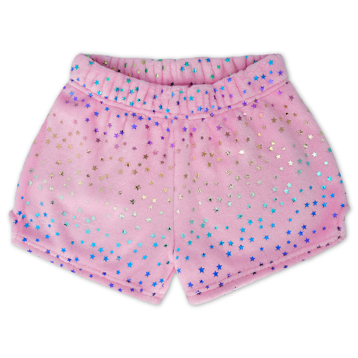 iscream- Pink Foil Stars Plush Shorts