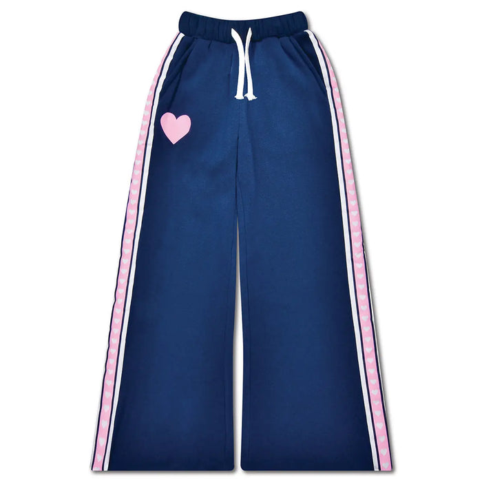 Iscream- Loved Navy Blue Wide Leg Sweatpants