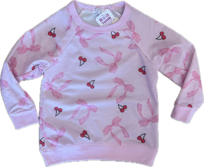 Cozii- Bows and Cherries Crew pullover .