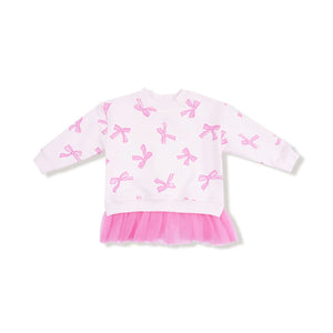 Angel Dear- Pretty Bows  Sweatshirt with Tulle Ruffle and Ribbed Legging
