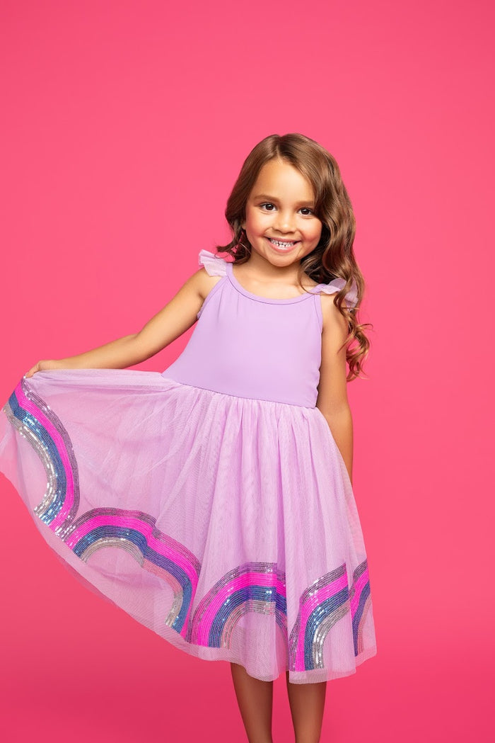 MIA NEW YORK- Purple Rainbow Dress