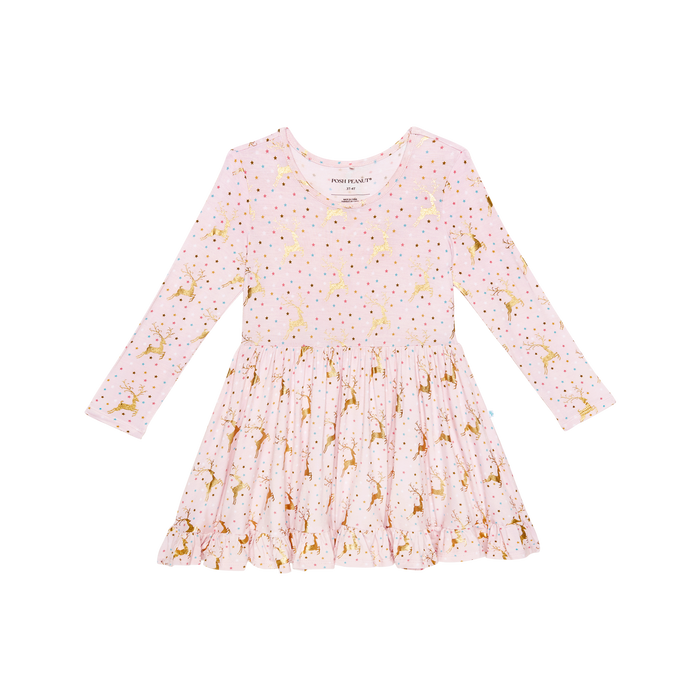 Posh Peanut- Ryleigh Long Sleeve Ruffled Twirl Dress