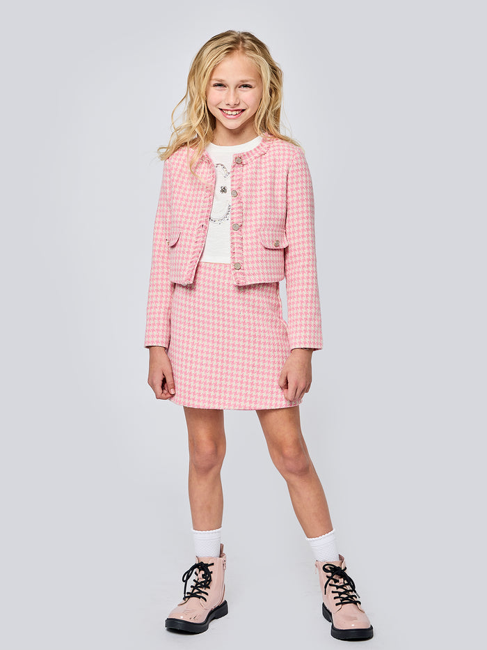 Baby Sara- Houndstooth Jacket & Skirt Set