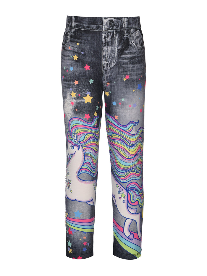 Baby Sara- Unicorn/Denim Print Leggings