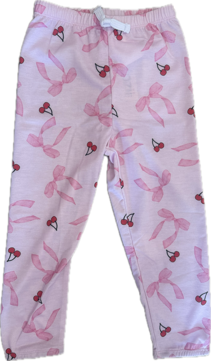 Cozii-  ATHLETIC PANT W/BK PKT BOWS PINK