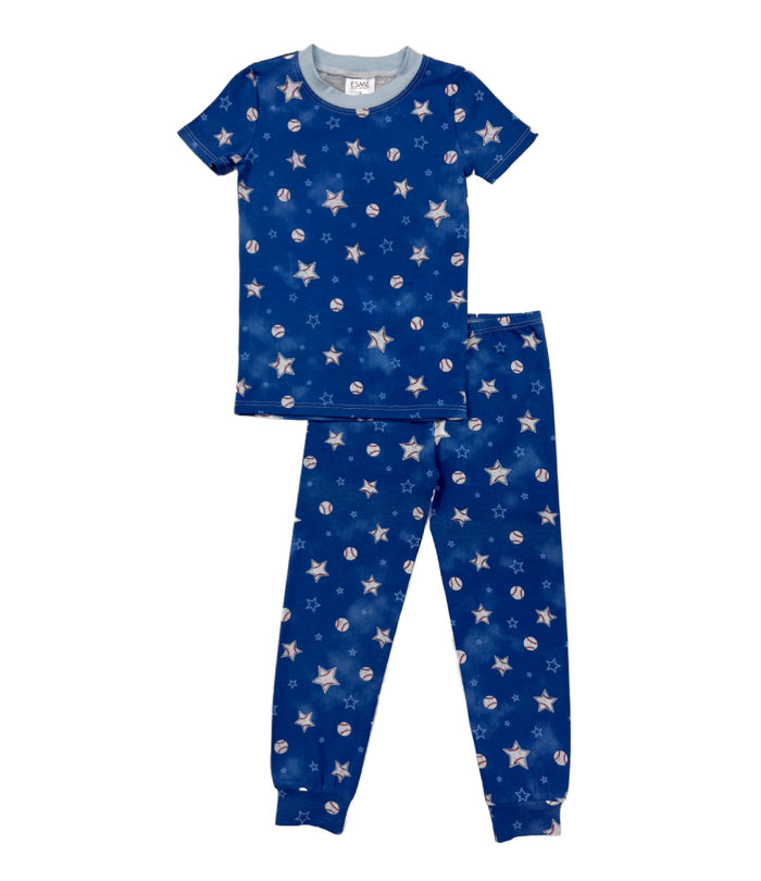esme- Baseball Star Short Sleeve Lounge Set