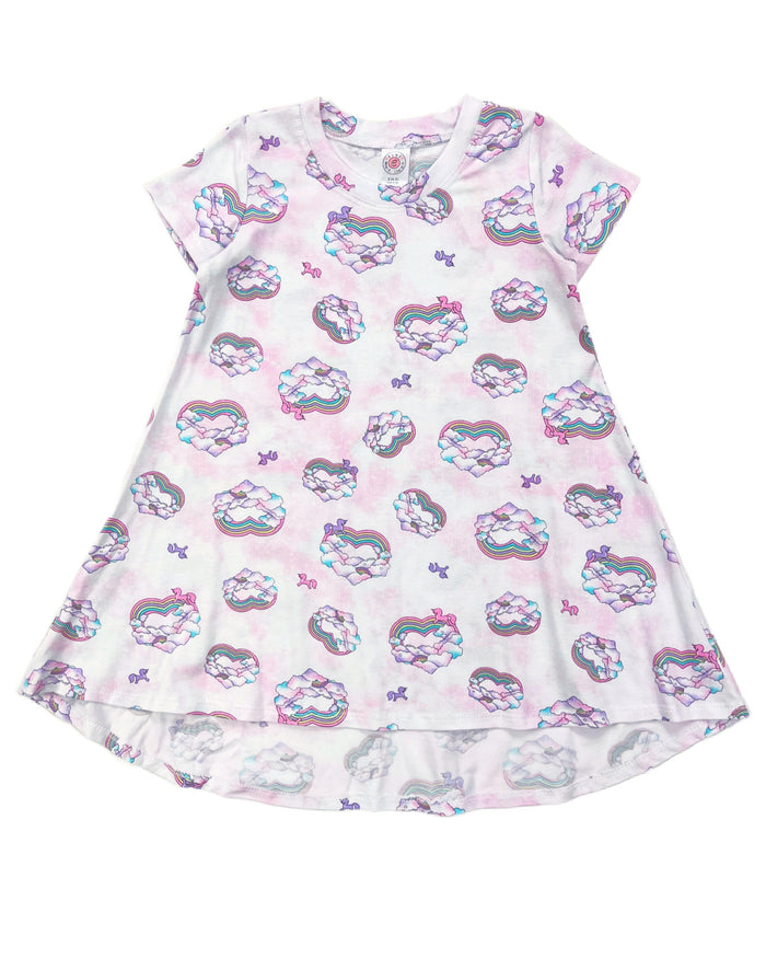 esme- Unicorn Love Short Sleeve Hi/Low Dress