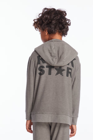 CHASER- Rock Star Zip-Up Hoodie (grey)