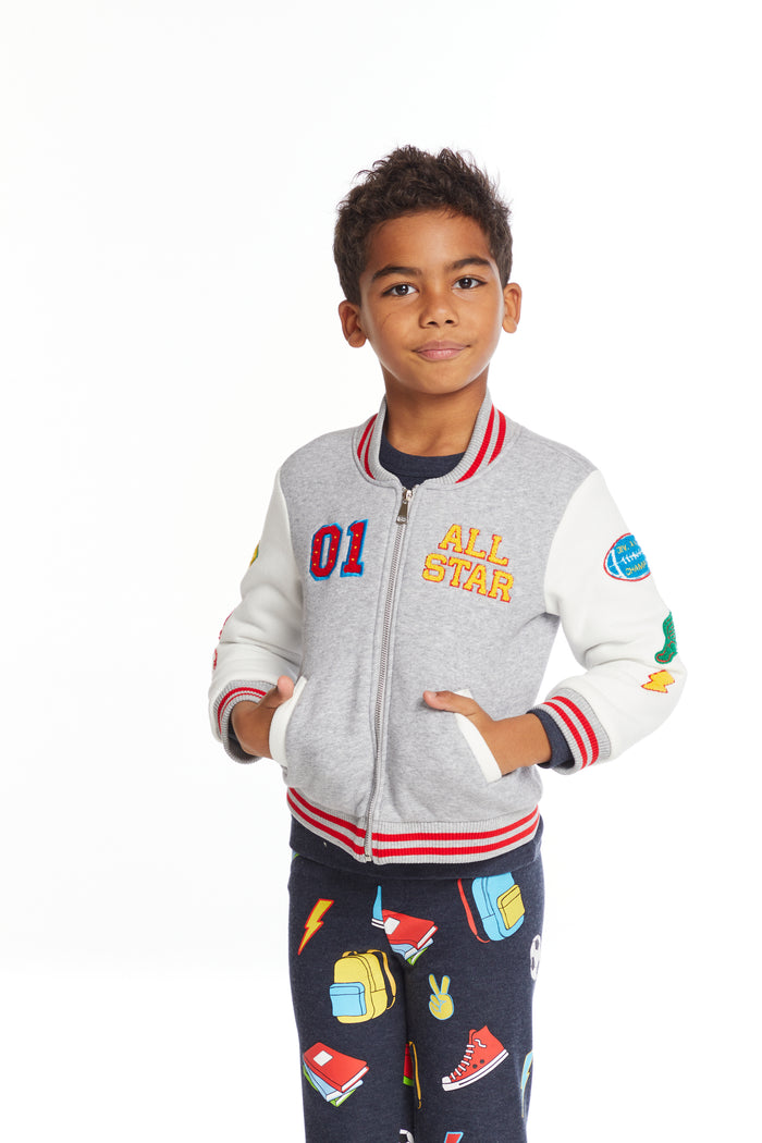 Chaser- All Star Varsity Patches Bomber Jacket