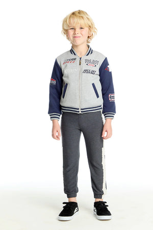 CHASER- Allan Navy & Heather Grey Bomber