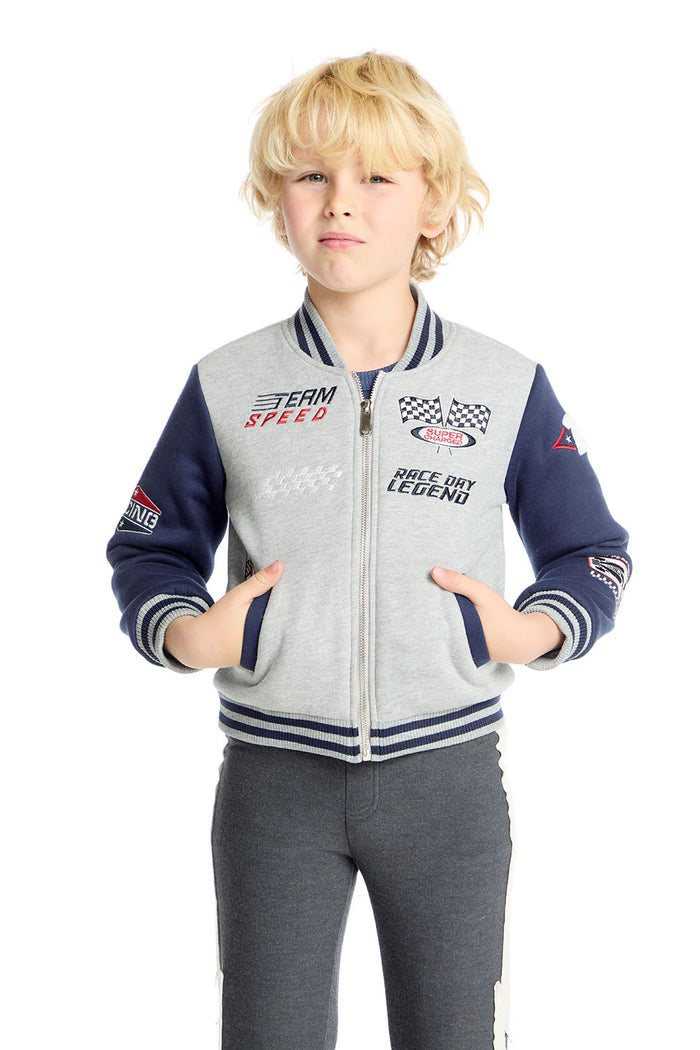 CHASER- Allan Navy & Heather Grey Bomber