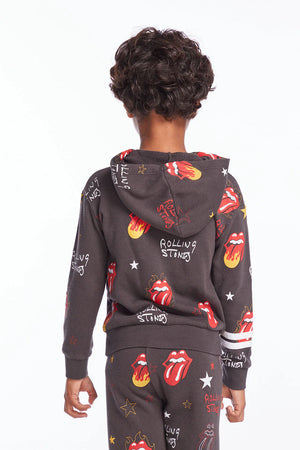 CHASER- Rolling Stones Tongue Logo Stars Boys Pullover Hoodie