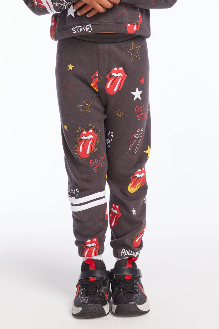 CHASER- Rolling Stones Tongue Logo Stars Boys Pants