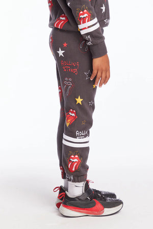 CHASER- Rolling Stones Tongue Logo Stars Boys Pants