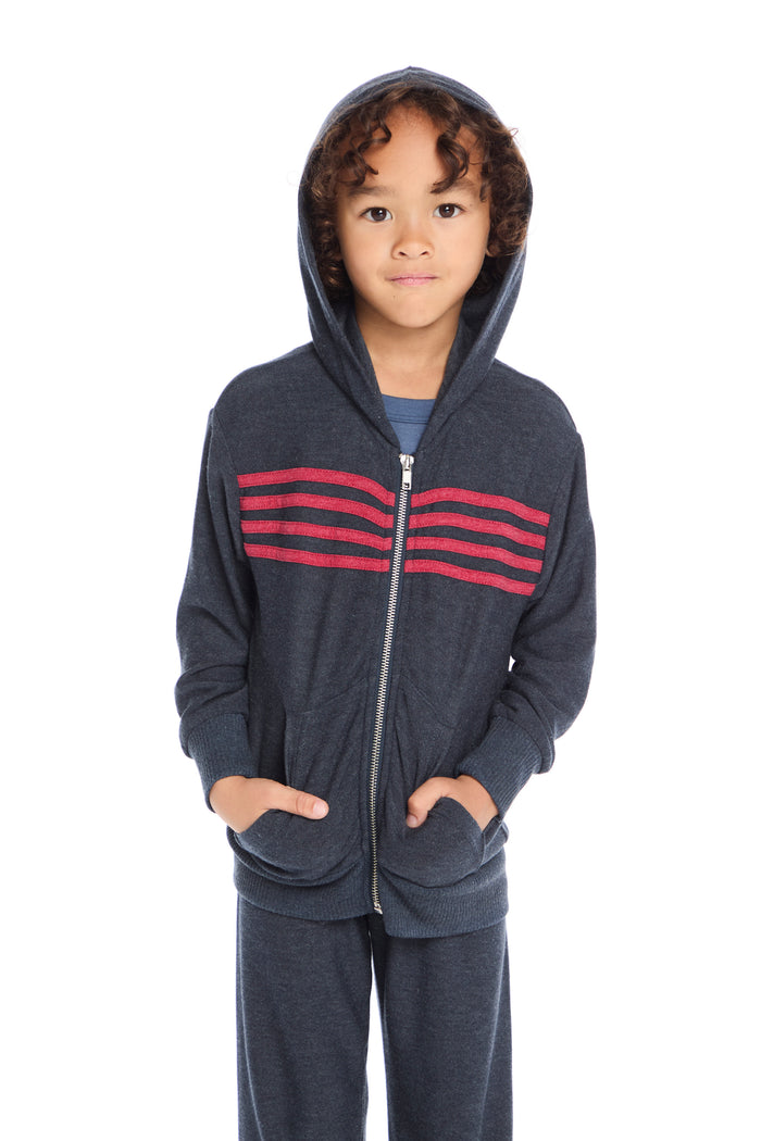 CHASER- Contrast Strapping Hoodie (heather navy)