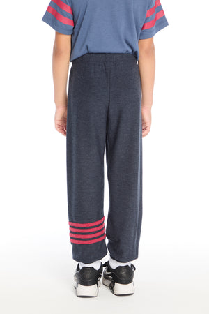 CHASER- Contrast Strapping Sweat Pants (heather navy)