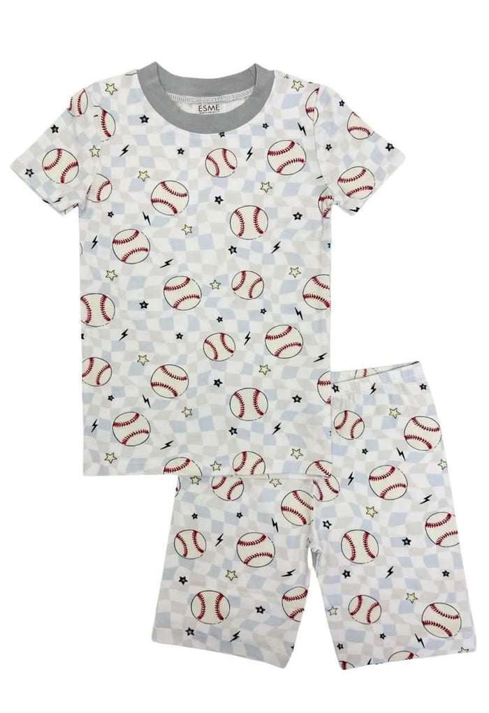 Esme- All Star Baseball Short Sleeve & Shorts Pajamas