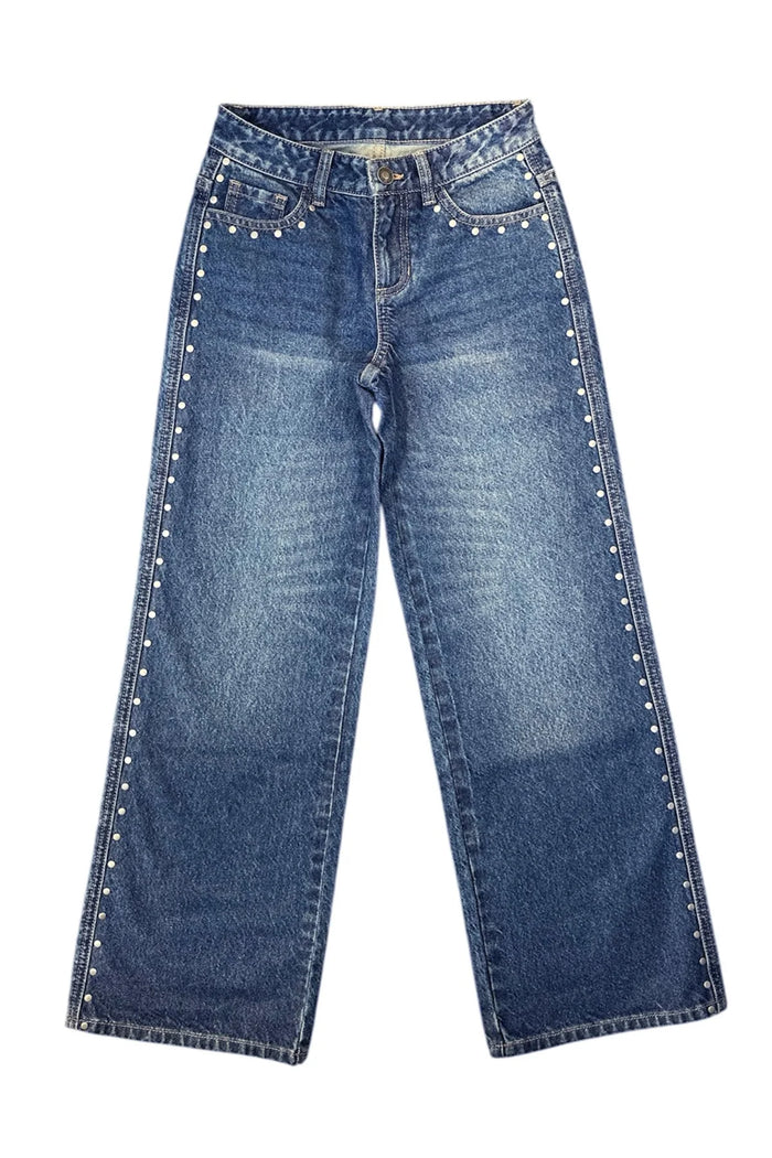 KATIEJ NYC- TWEEN CHICAGO LOW RISE JEAN W/ STUD DETAIL