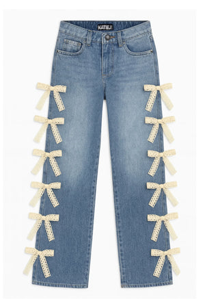 KATIEJ NYC- TWEEN CHICAGO LOW RISE JEAN WITH LACE BOWS