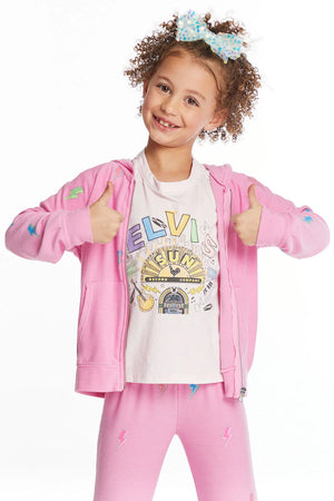 Chaser- Glitter Bolts Girls Zipup Hoodie