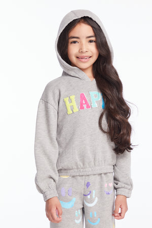 CHASER- Glitter Smiley Hoodie (grey)