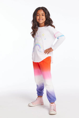 CHASER- Rainbow Watercolor Girls Long Sleeve