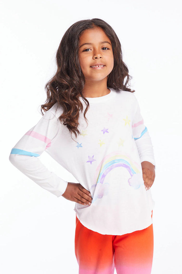 CHASER- Rainbow Watercolor Girls Long Sleeve