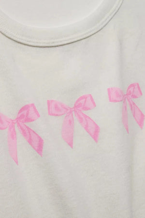 KATIEJ NYC- TWEEN COQUETTE BOWS GRAPHIC TEE (vintage white)