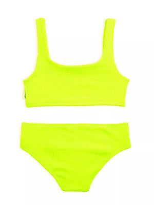 Limeapple- Crinkle Bikini Swimsuit - Lime