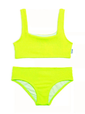 Limeapple- Crinkle Bikini Swimsuit - Lime